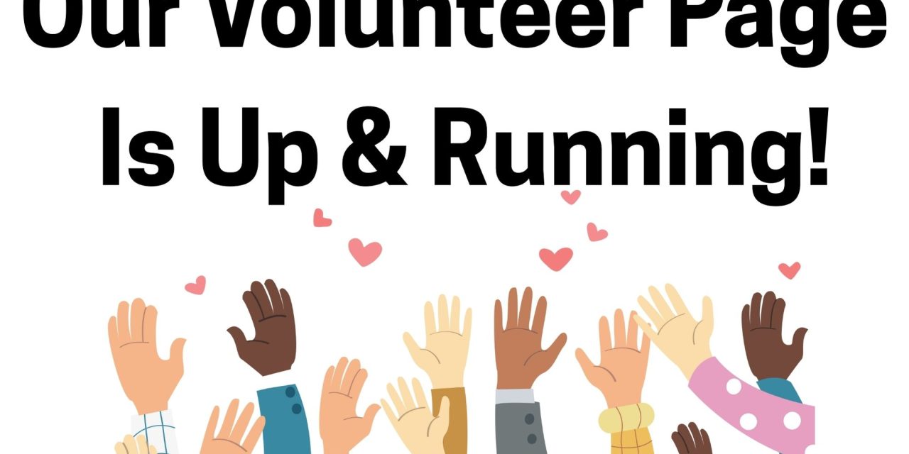 Volunteer page up and running!